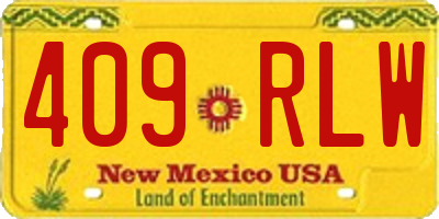 NM license plate 409RLW