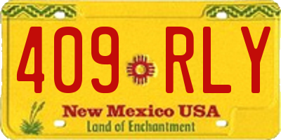 NM license plate 409RLY