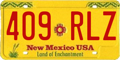 NM license plate 409RLZ