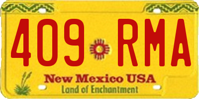 NM license plate 409RMA