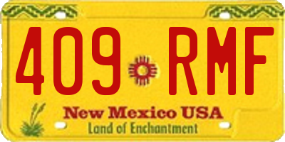 NM license plate 409RMF