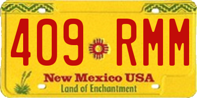 NM license plate 409RMM