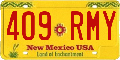 NM license plate 409RMY