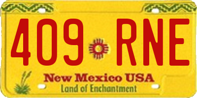 NM license plate 409RNE