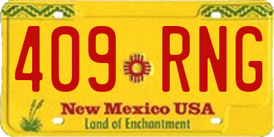 NM license plate 409RNG
