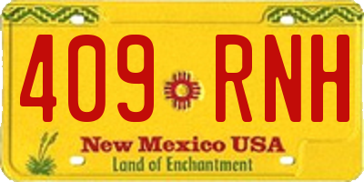 NM license plate 409RNH
