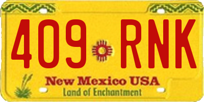 NM license plate 409RNK