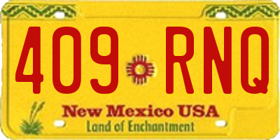NM license plate 409RNQ