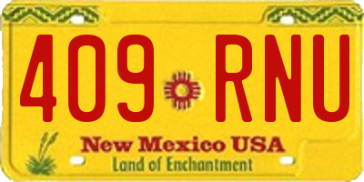 NM license plate 409RNU