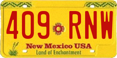 NM license plate 409RNW