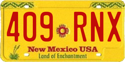 NM license plate 409RNX