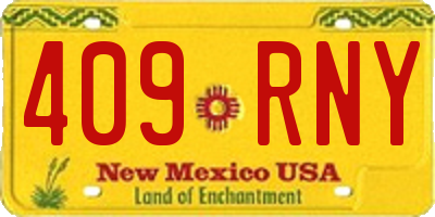 NM license plate 409RNY