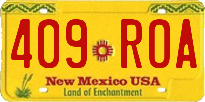 NM license plate 409ROA