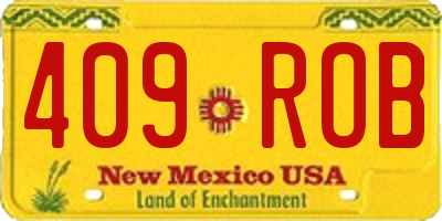 NM license plate 409ROB