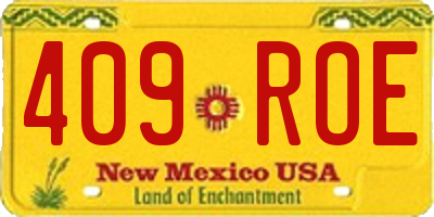 NM license plate 409ROE