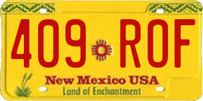 NM license plate 409ROF