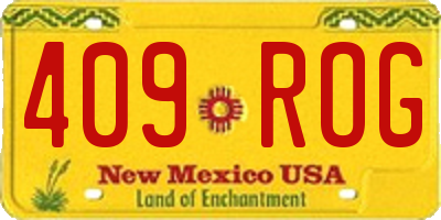 NM license plate 409ROG