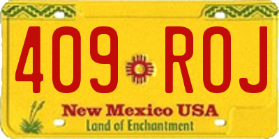 NM license plate 409ROJ