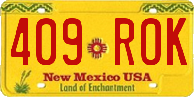 NM license plate 409ROK