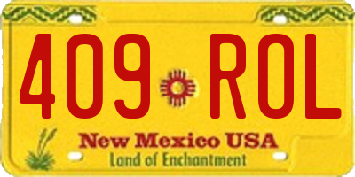 NM license plate 409ROL
