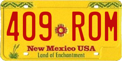 NM license plate 409ROM