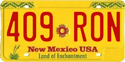 NM license plate 409RON