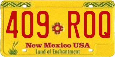 NM license plate 409ROQ