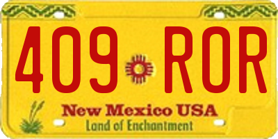 NM license plate 409ROR