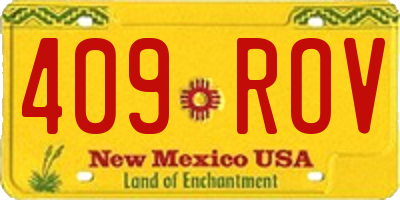 NM license plate 409ROV