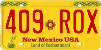 NM license plate 409ROX