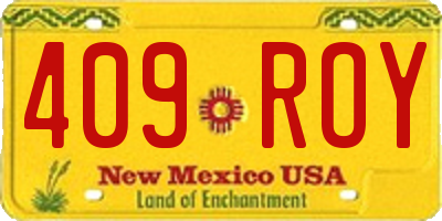 NM license plate 409ROY