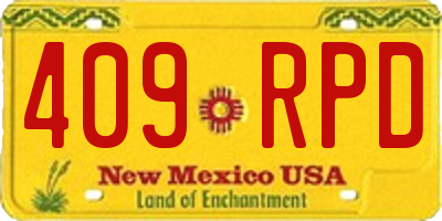 NM license plate 409RPD