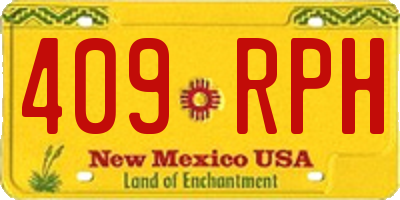 NM license plate 409RPH
