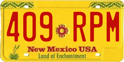 NM license plate 409RPM