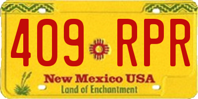 NM license plate 409RPR