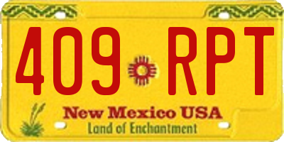 NM license plate 409RPT