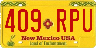 NM license plate 409RPU