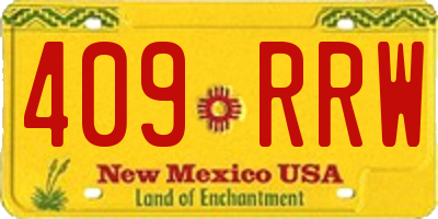 NM license plate 409RRW