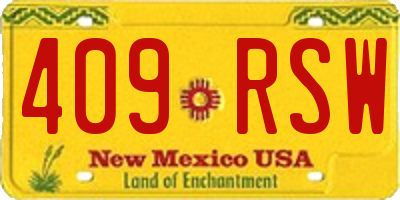 NM license plate 409RSW