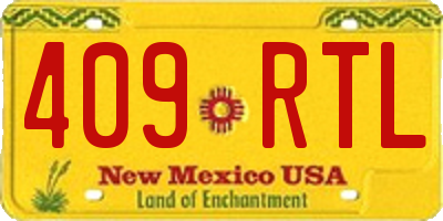 NM license plate 409RTL