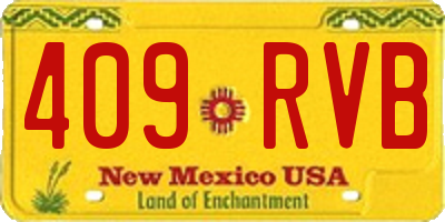 NM license plate 409RVB