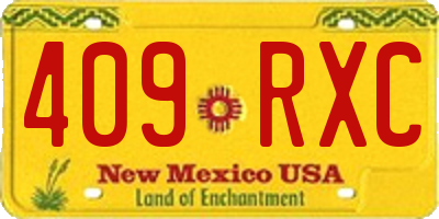 NM license plate 409RXC