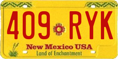 NM license plate 409RYK