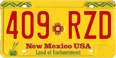 NM license plate 409RZD