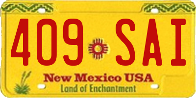 NM license plate 409SAI