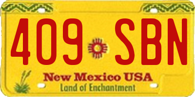 NM license plate 409SBN