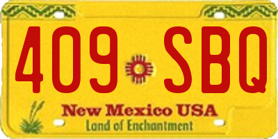 NM license plate 409SBQ