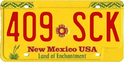 NM license plate 409SCK