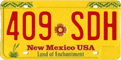 NM license plate 409SDH