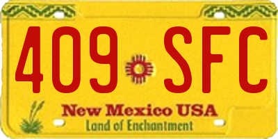NM license plate 409SFC